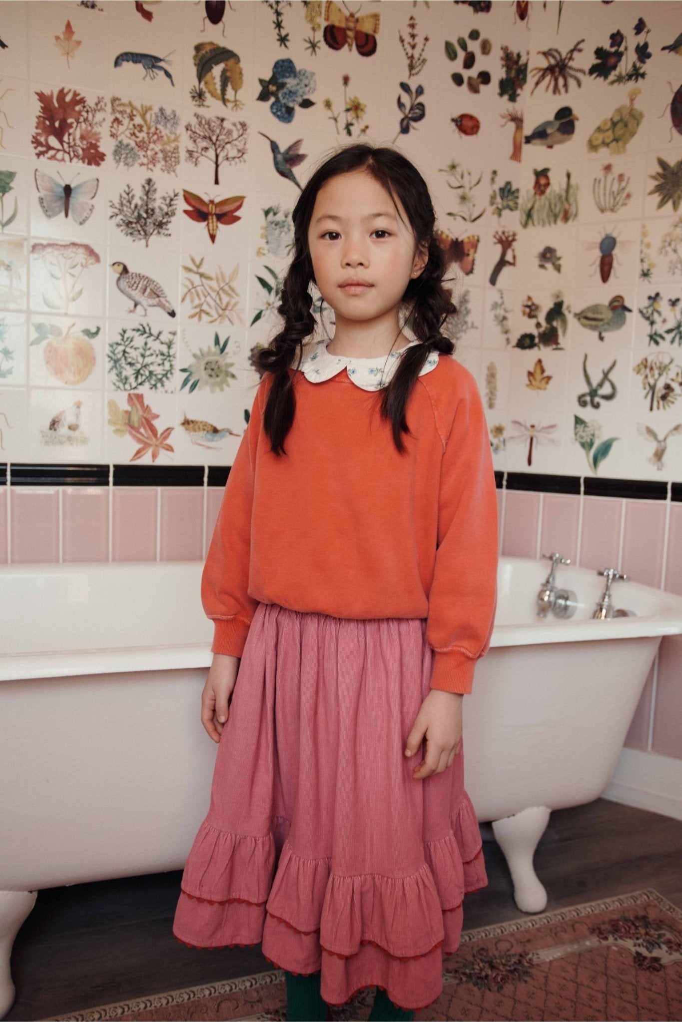 Blouse jersey imp col fleur - Scarlet van Emile et Ida | Kids Conceptstore Le Fanfare