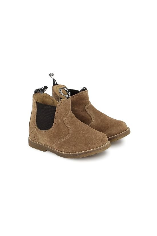 Bob zip boots - Velours - Tabac van POM D'API | Kids Conceptstore Le Fanfare