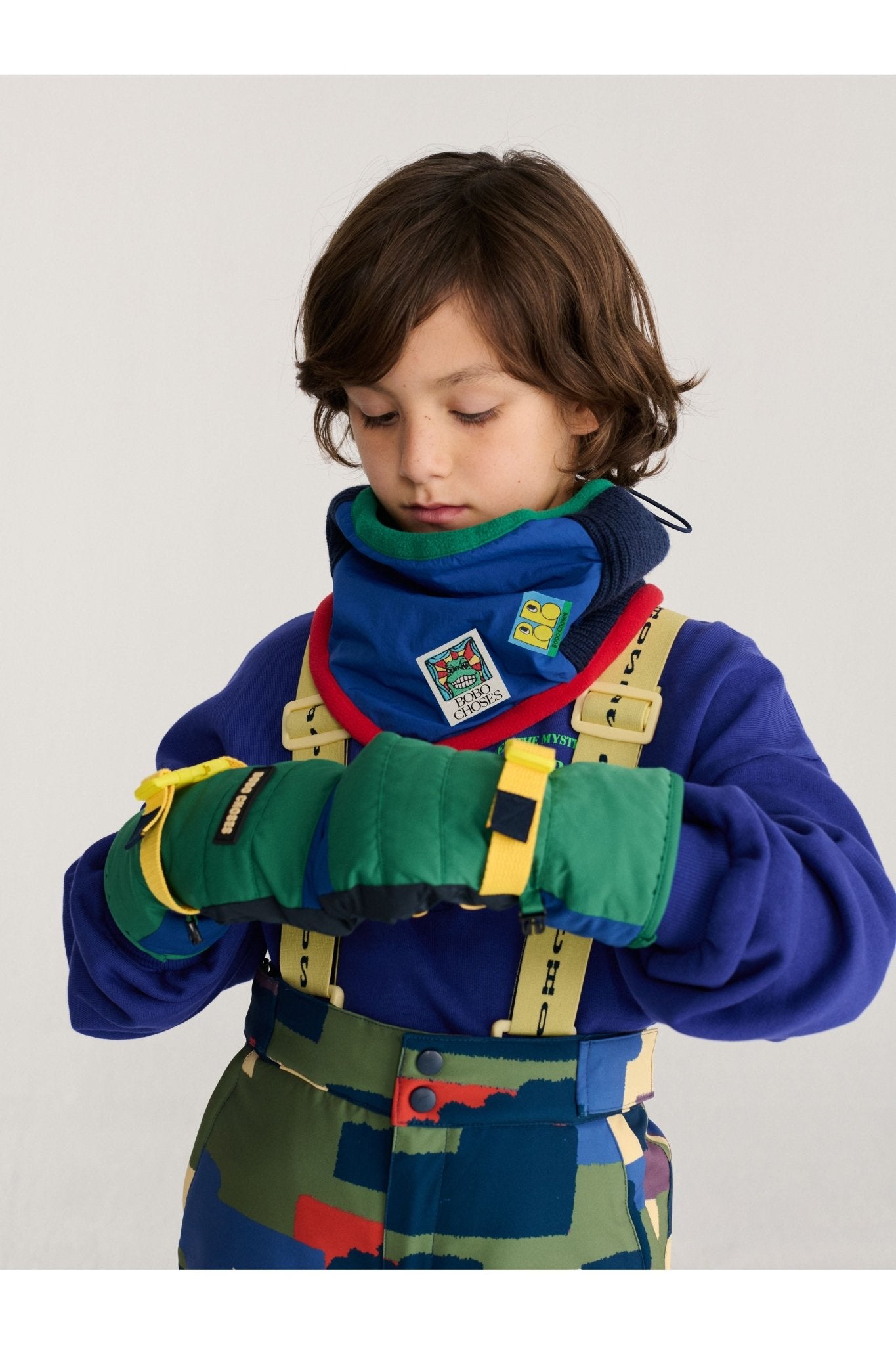Bobo Choses color block neck warmer - Blue van Bobo Choses | Kids Conceptstore Le Fanfare