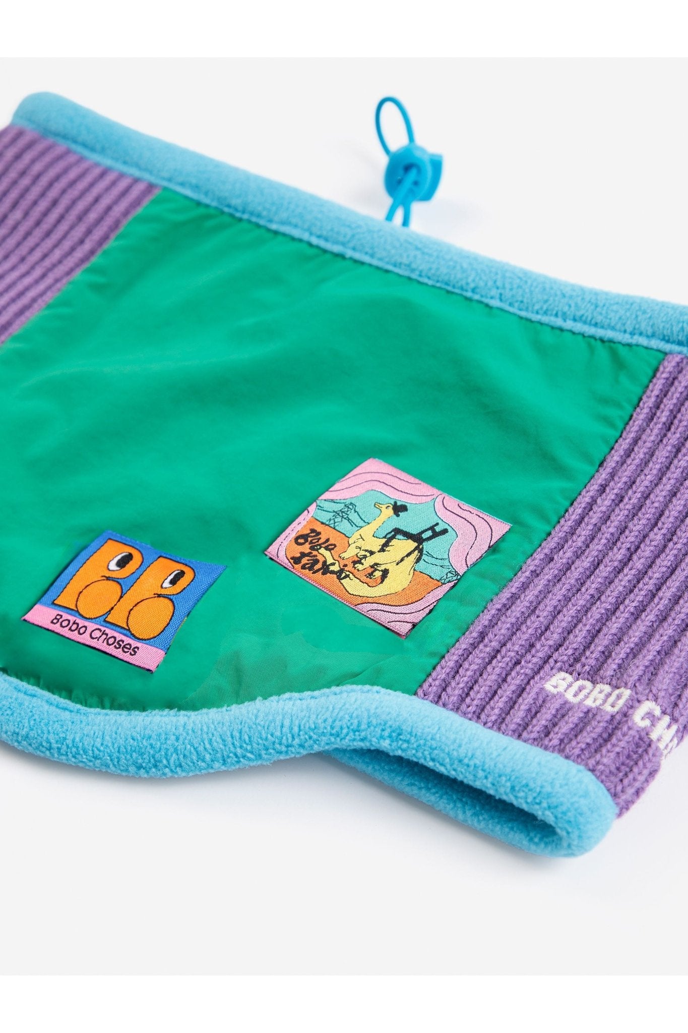 Bobo Choses color block neck warmer - Green van Bobo Choses | Kids Conceptstore Le Fanfare