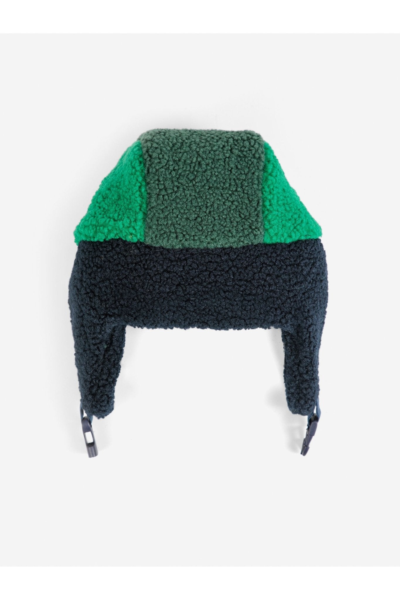 Bobo Choses color block sheepskin chapka - Navy Blue van Bobo Choses | Kids Conceptstore Le Fanfare
