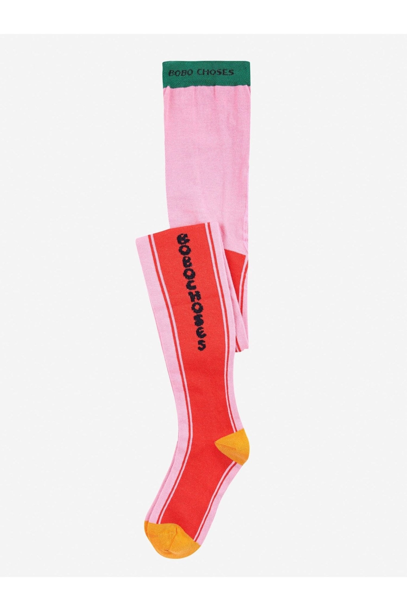 Bobo Choses Color Block Tights - Pink van Bobo Choses | Kids Conceptstore Le Fanfare