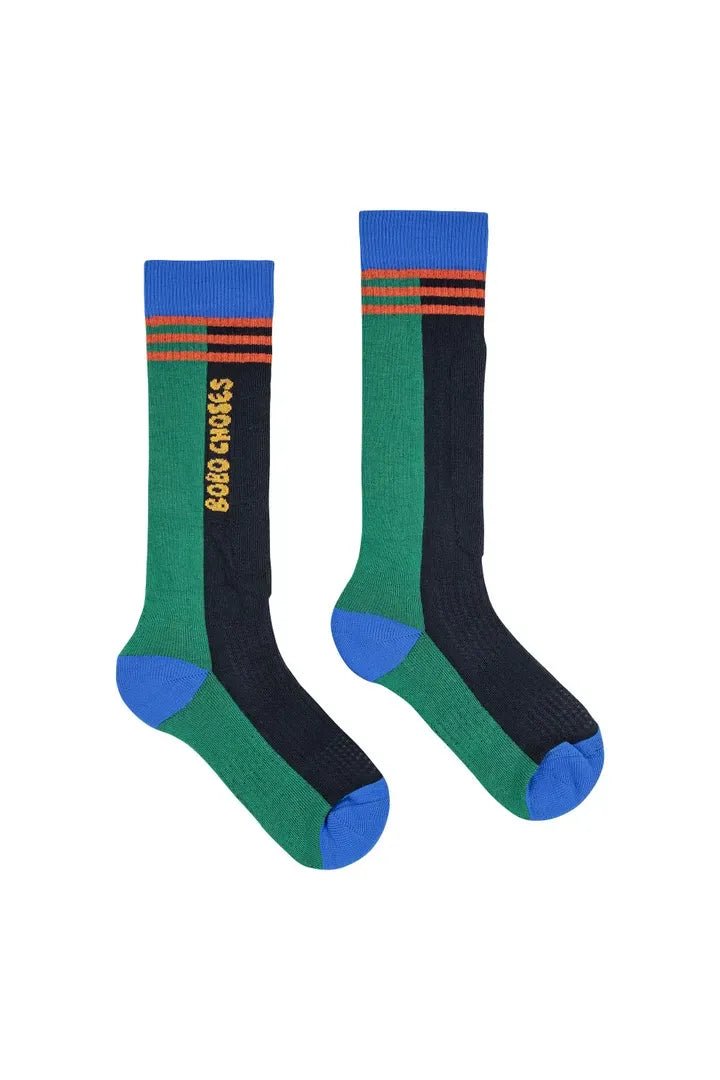 Bobo Choses ski long socks - Midnight Blue van Bobo Choses | Kids Conceptstore Le Fanfare