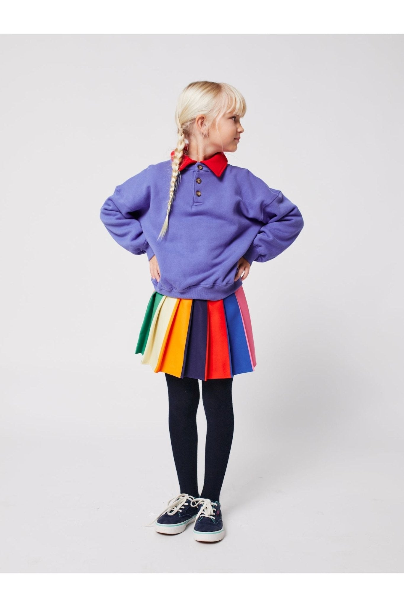 Bobo Color Block Pleated Skirt - Multicolor van Bobo Choses | Kids Conceptstore Le Fanfare