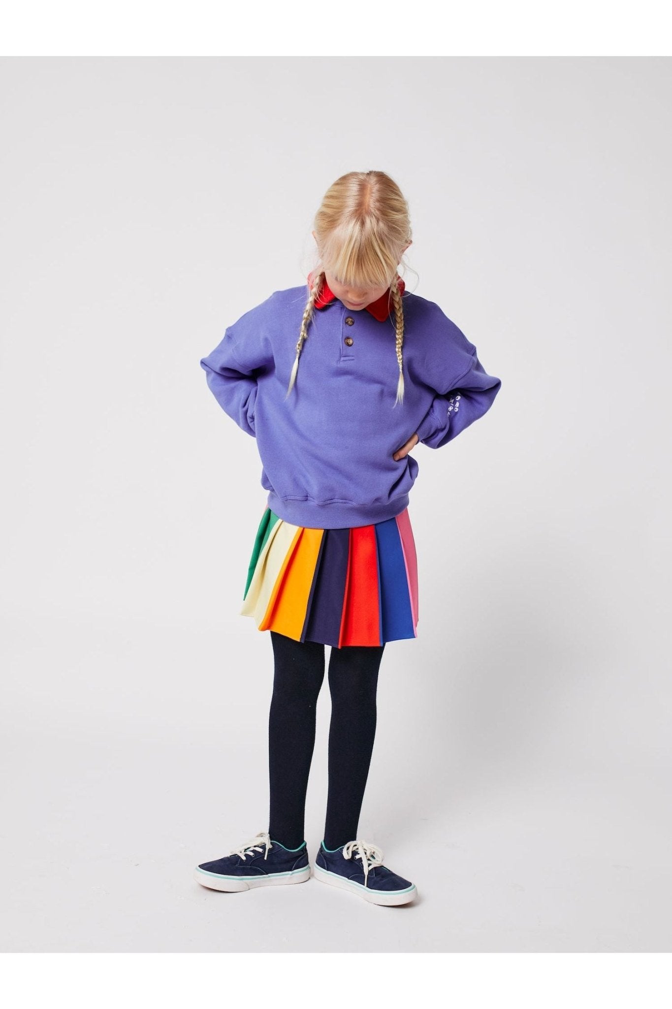 Bobo Color Block Pleated Skirt - Multicolor van Bobo Choses | Kids Conceptstore Le Fanfare