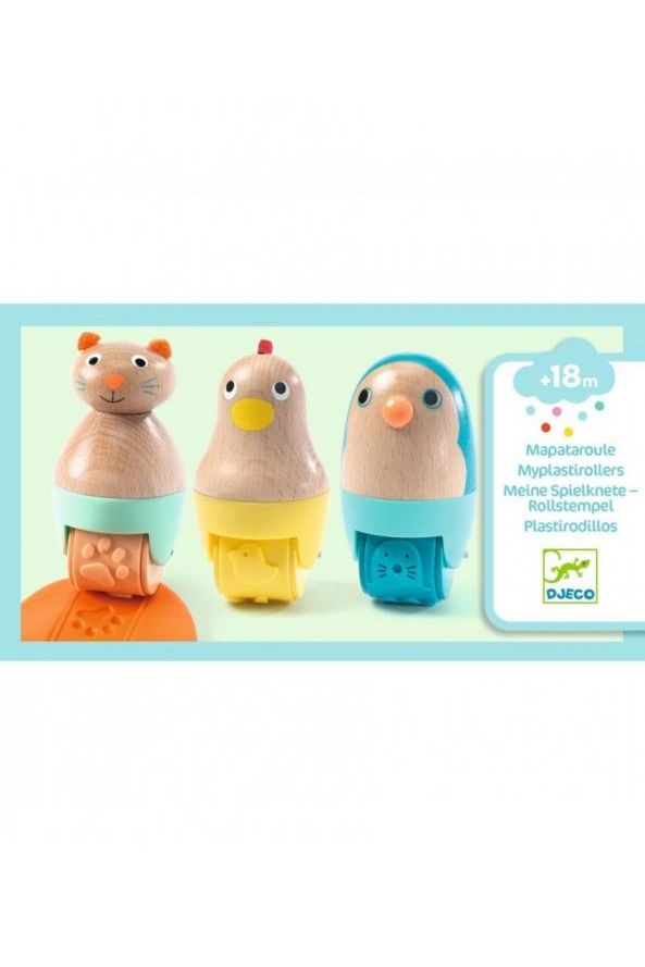 Boetseerklei Stempelrollers - Dieren 3St van Djeco | Kids Conceptstore Le Fanfare