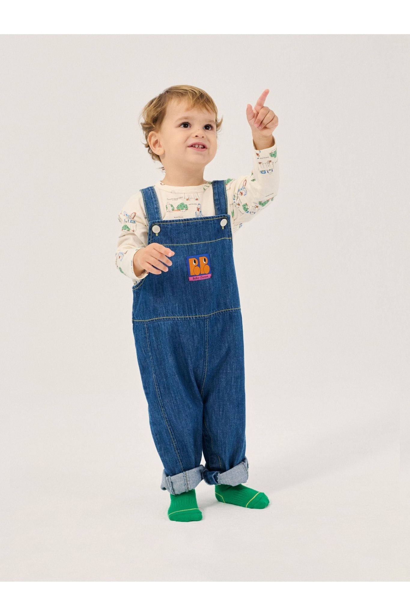 Booo Bo Choses Tag denim overall - Midnight Blue van Bobo Choses | Kids Conceptstore Le Fanfare