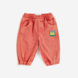 Booo Bo Choses Tag denim pants - Red van Bobo Choses | Kids Conceptstore Le Fanfare