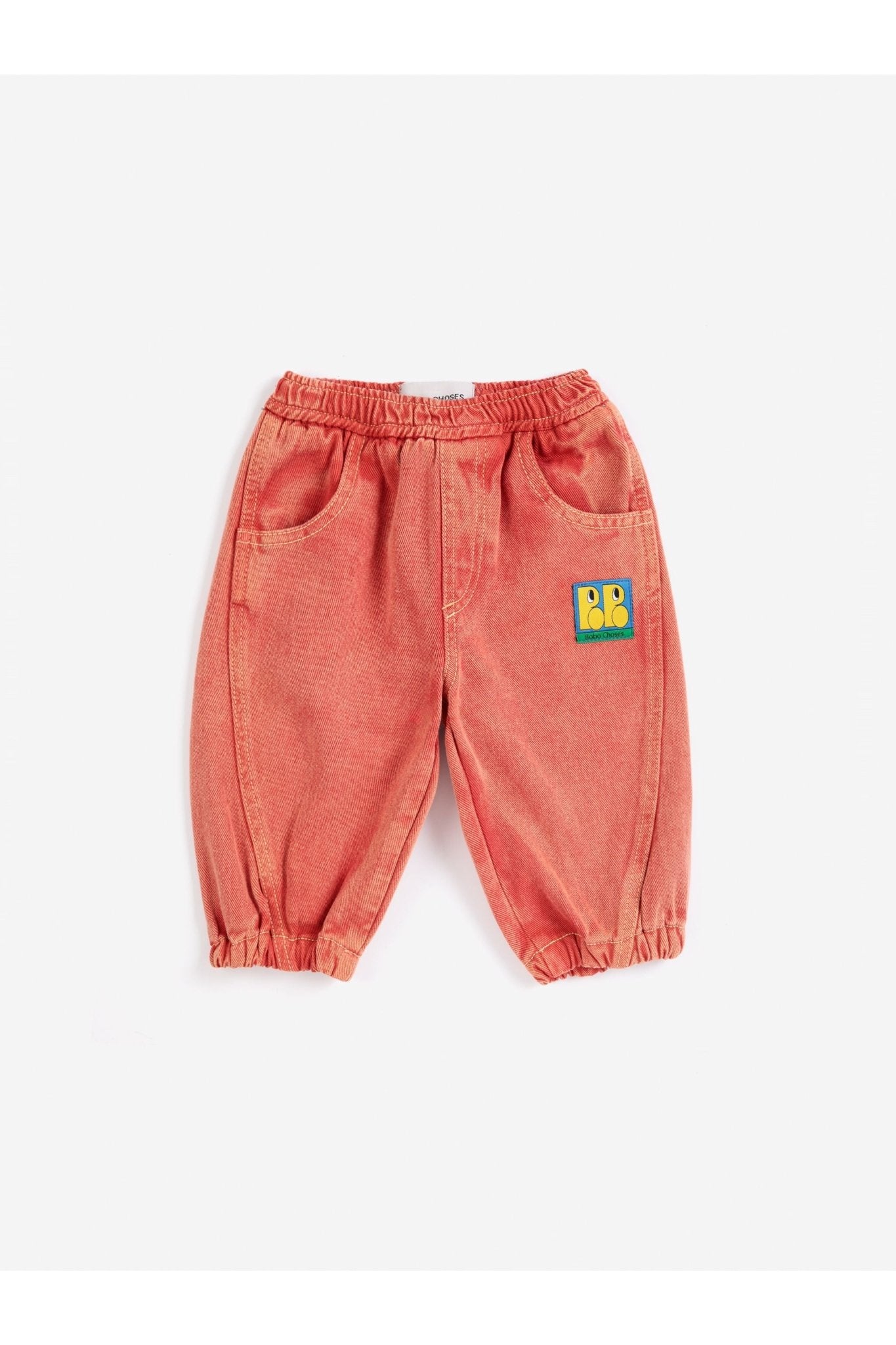 Booo Bo Choses Tag denim pants - Red van Bobo Choses | Kids Conceptstore Le Fanfare