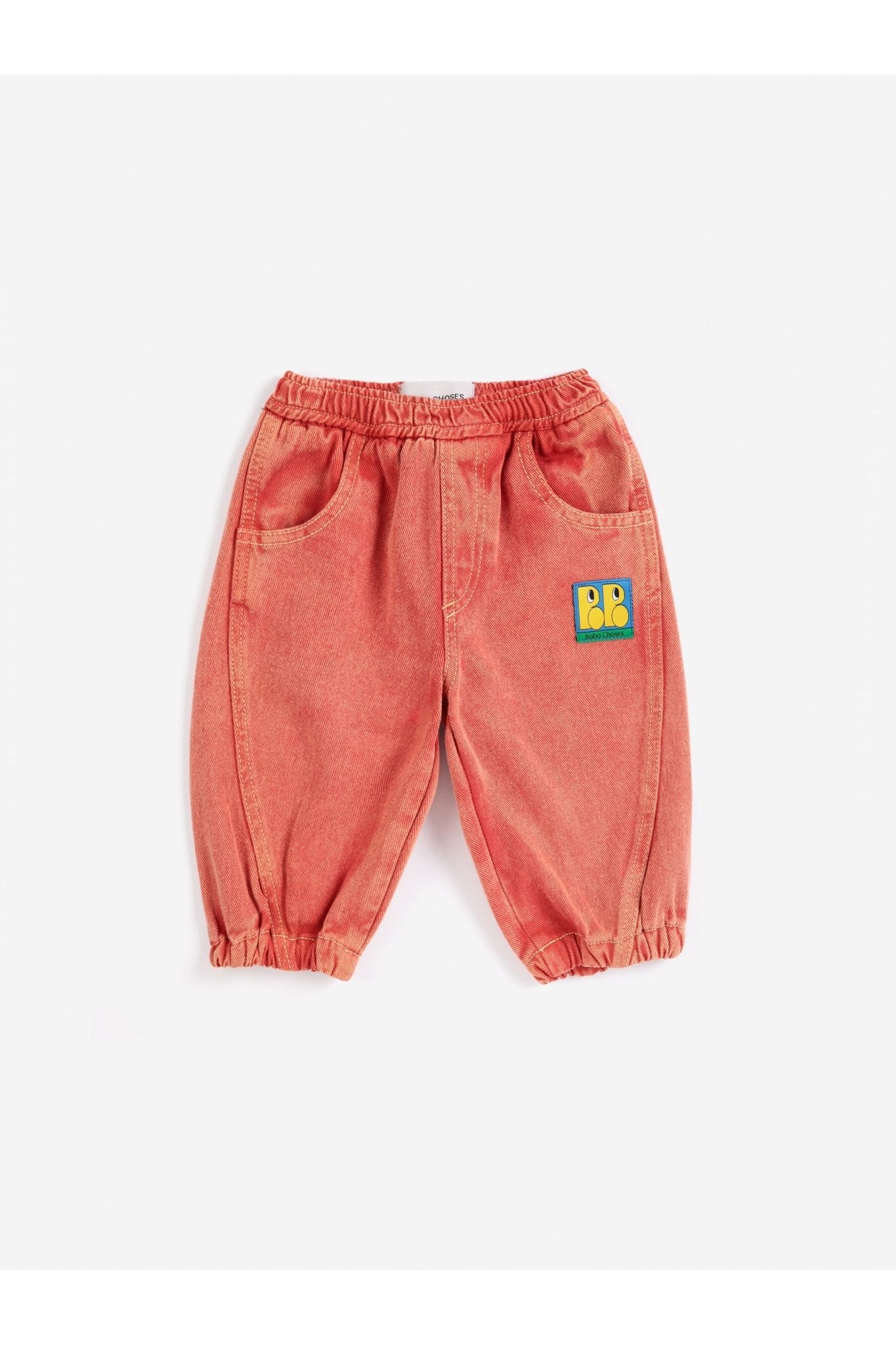 Booo Bo Choses Tag denim pants - Red van Bobo Choses | Kids Conceptstore Le Fanfare