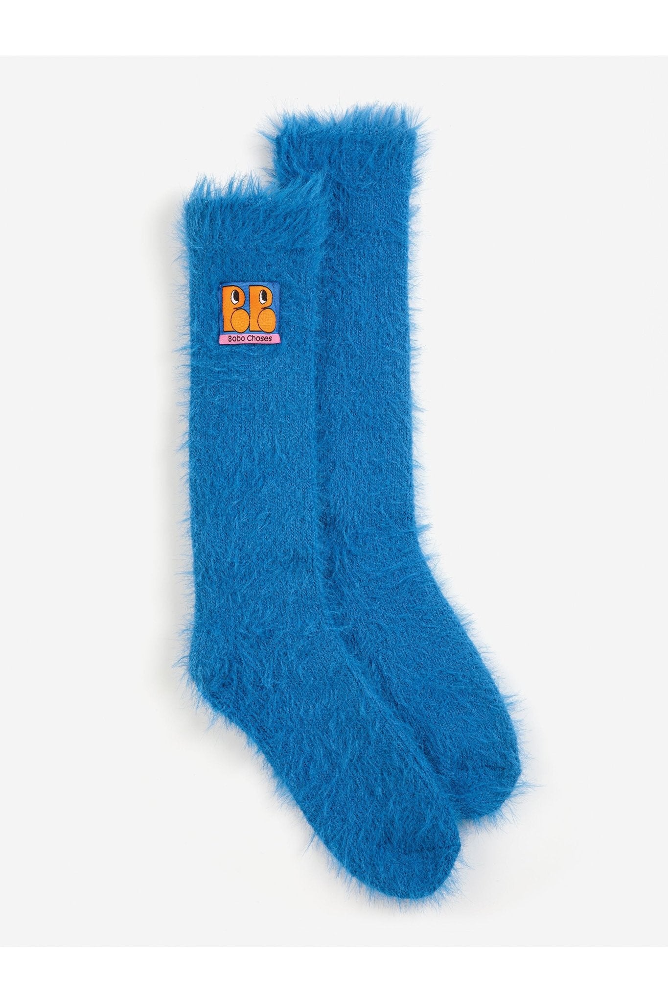 Booo bo Choses Tag furry socks - Blue van Bobo Choses | Kids Conceptstore Le Fanfare