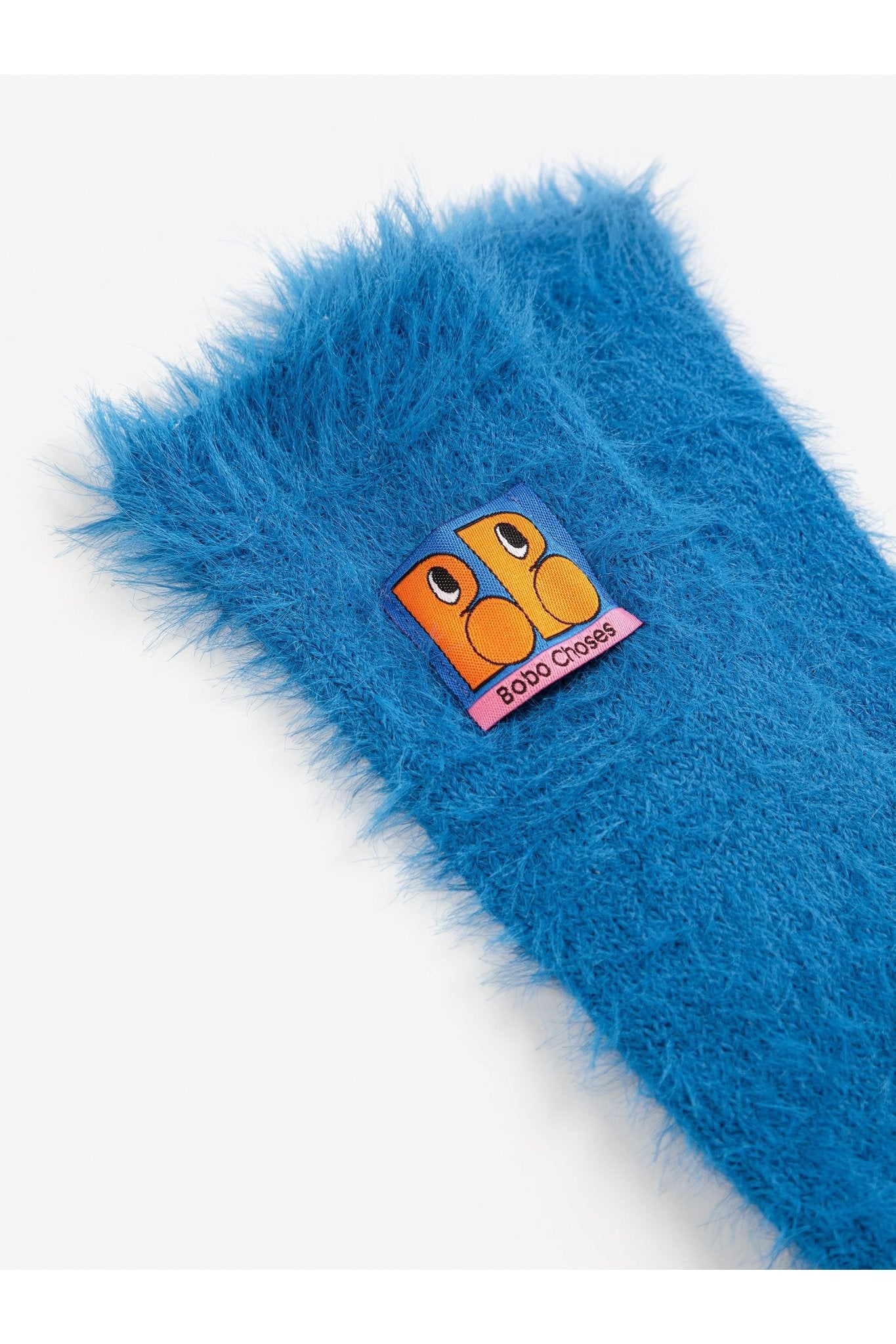Booo bo Choses Tag furry socks - Blue van Bobo Choses | Kids Conceptstore Le Fanfare