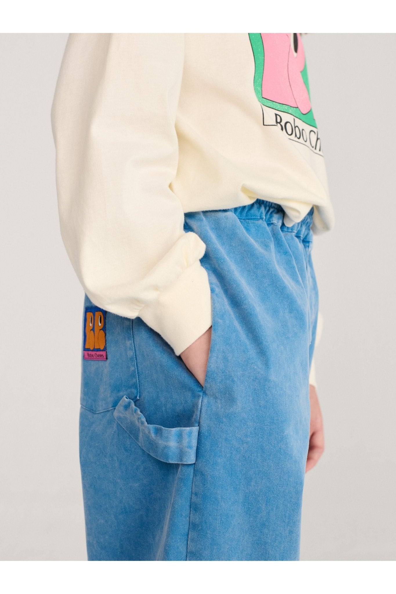 Booo Bo Choses Tag woven pants - Blue van Bobo Choses | Kids Conceptstore Le Fanfare
