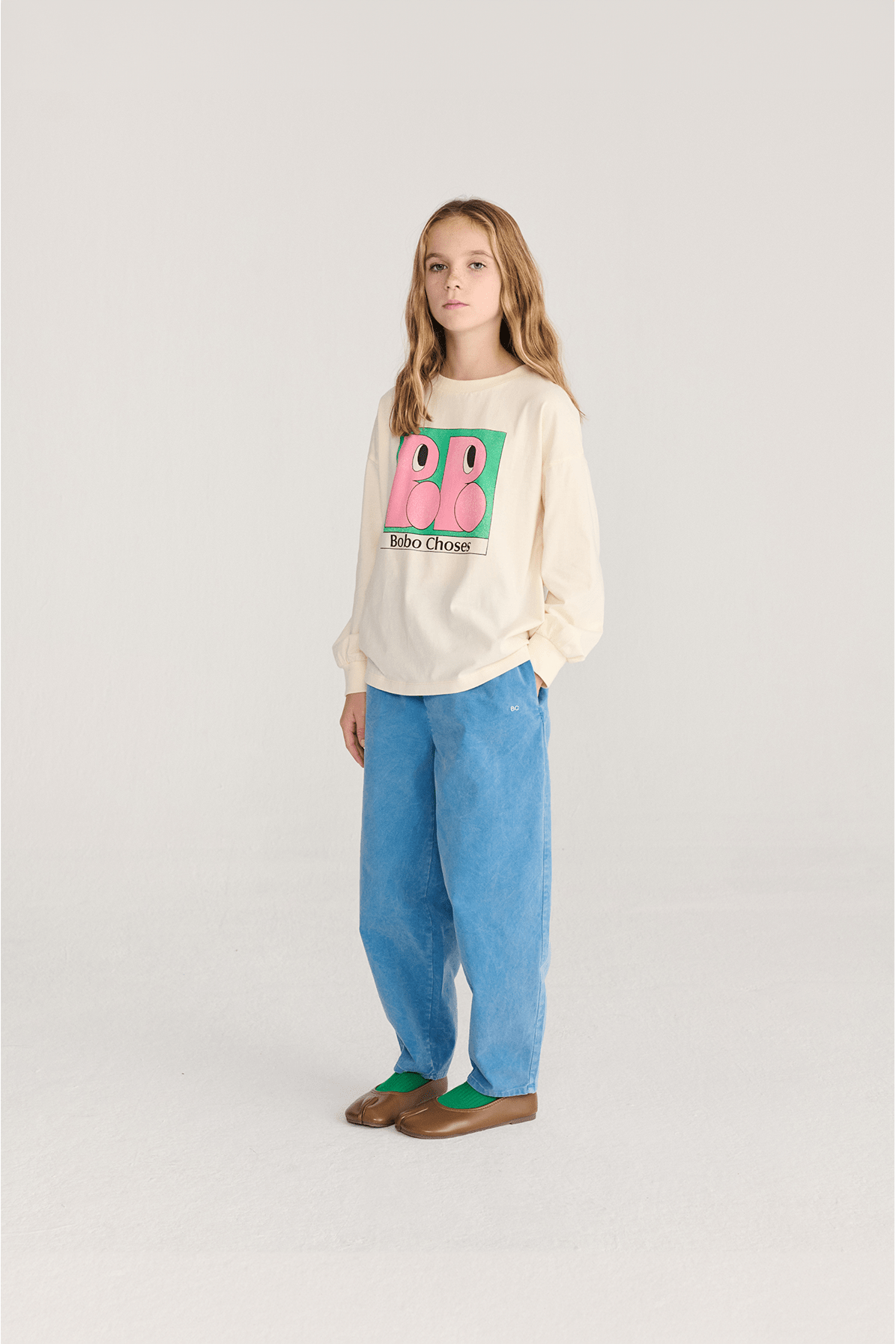 Booo Bo Choses Tag woven pants - Blue van Bobo Choses | Kids Conceptstore Le Fanfare