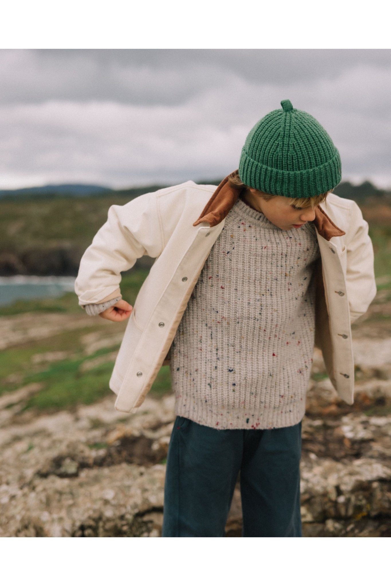 Botonato jumper - Pearl grey van Búho | Kids Conceptstore Le Fanfare
