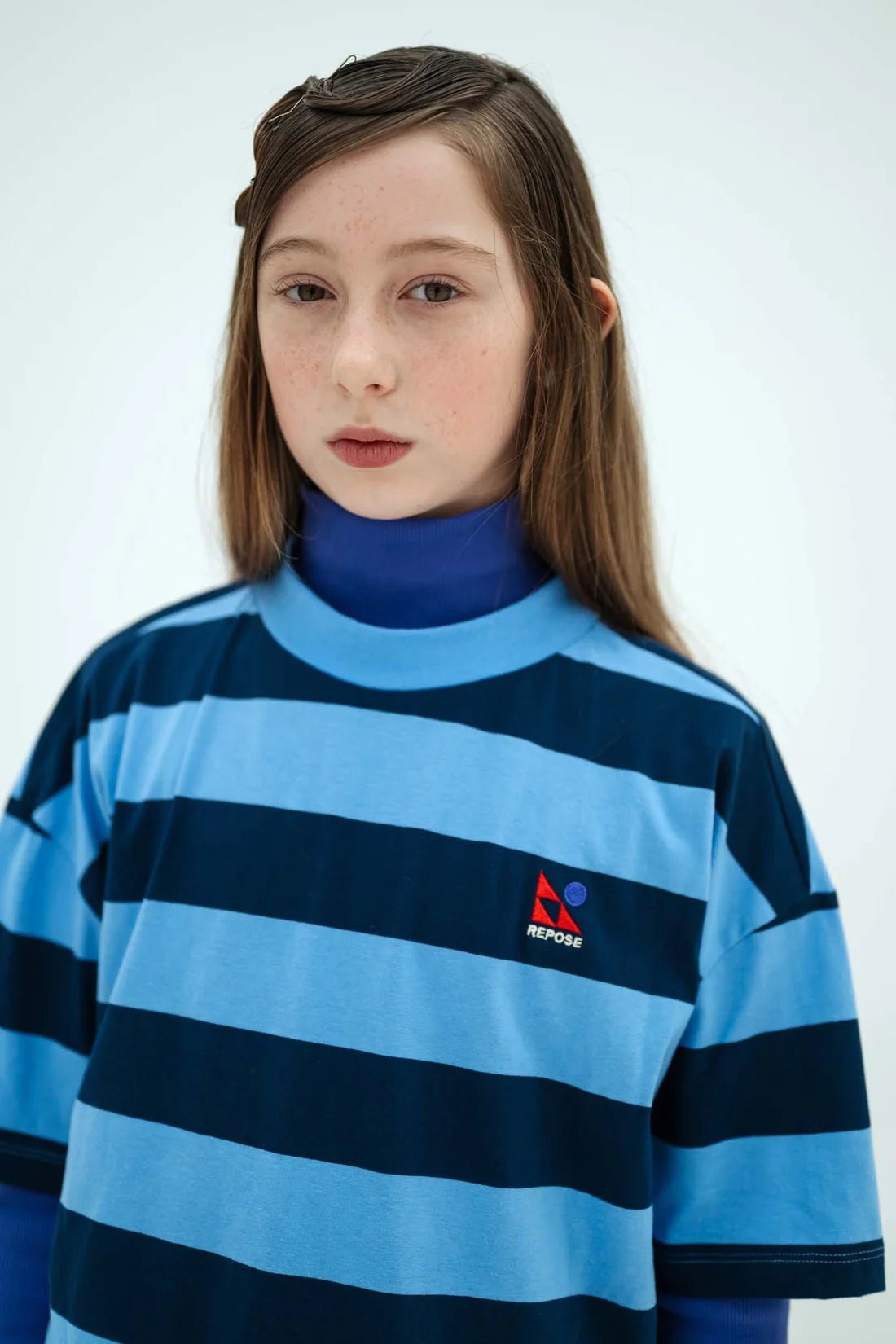 Boxy tee - Horizon dark eclipse block stripe van Repose AMS | Kids Conceptstore Le Fanfare