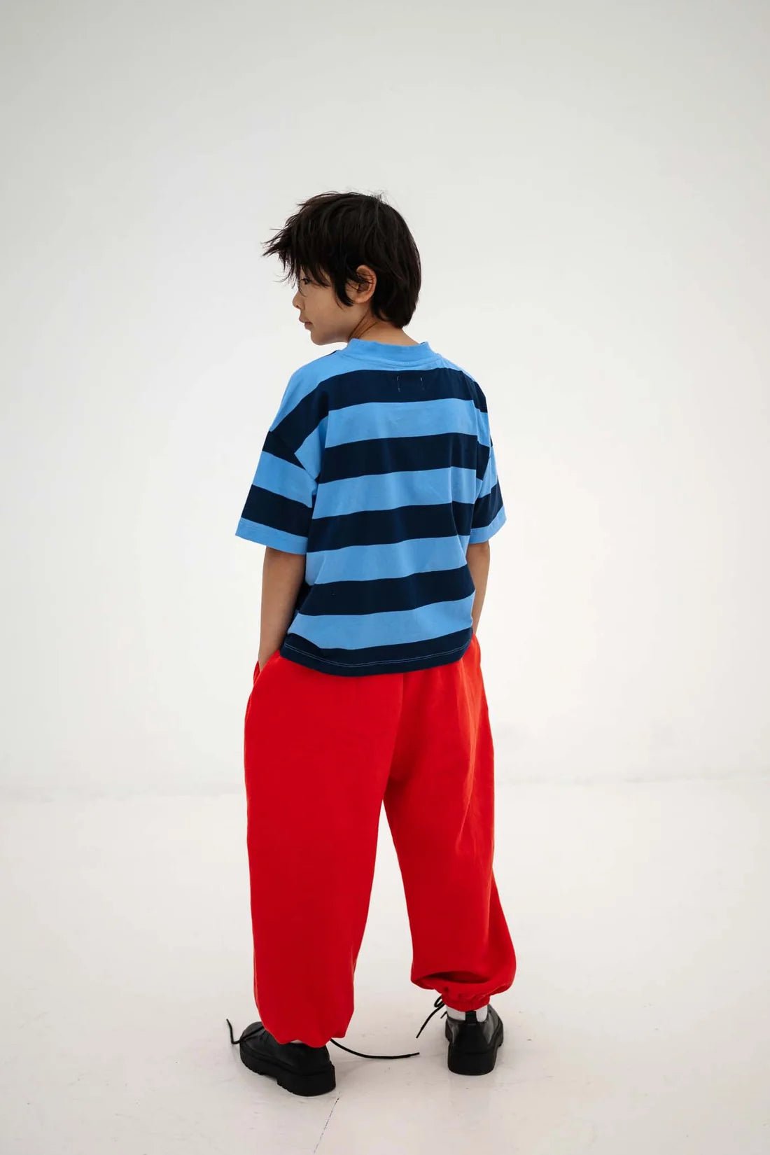 Boxy tee - Horizon dark eclipse block stripe van Repose AMS | Kids Conceptstore Le Fanfare