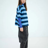 Boxy tee - Horizon dark eclipse block stripe van Repose AMS | Kids Conceptstore Le Fanfare