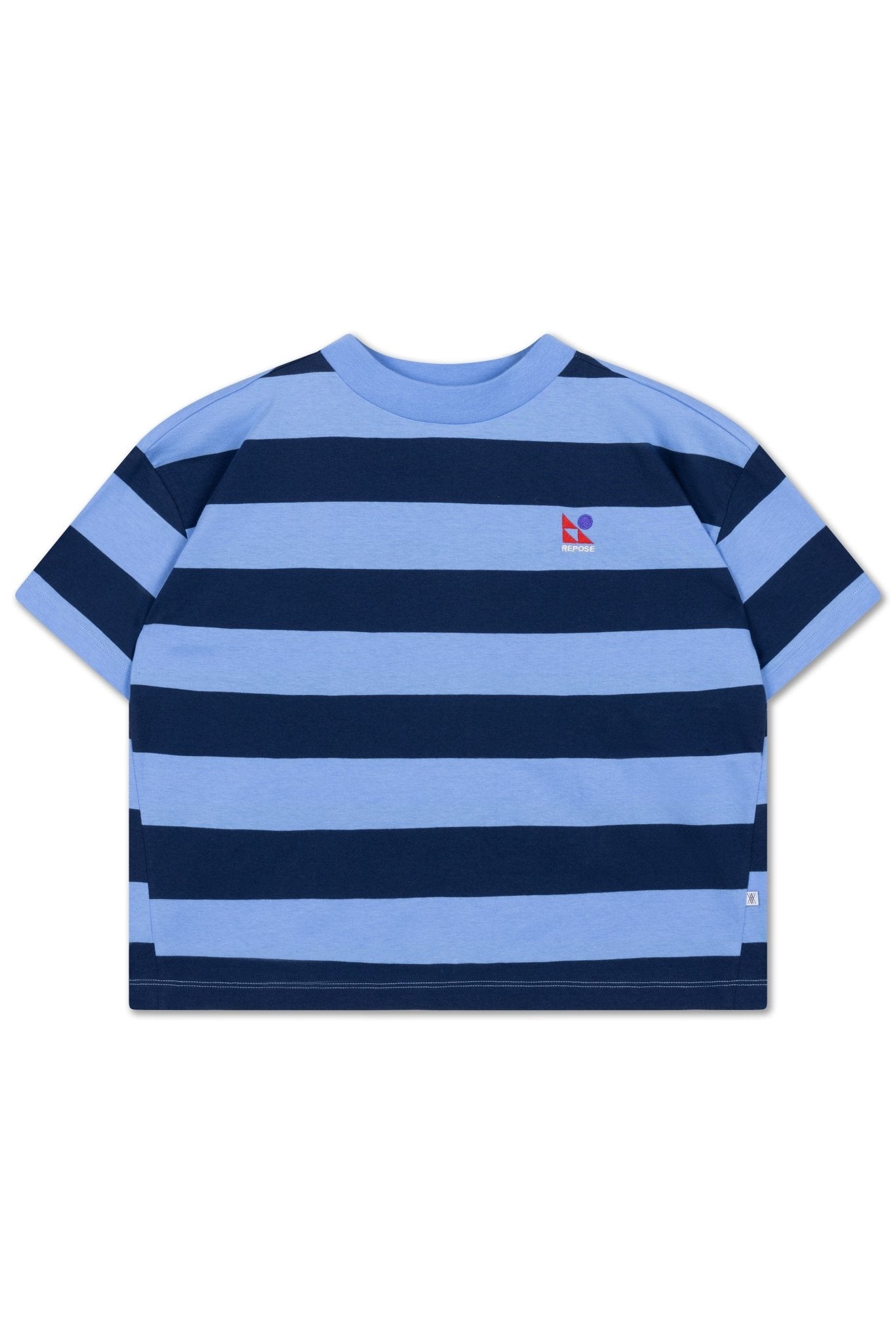 Boxy tee - Horizon dark eclipse block stripe van Repose AMS | Kids Conceptstore Le Fanfare