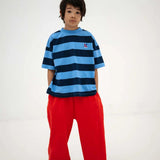 Boxy tee - Horizon dark eclipse block stripe van Repose AMS | Kids Conceptstore Le Fanfare