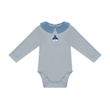 Bram Bodysuit | Polar Bear - Foggy Blue van Donsje Amsterdam | Kids Conceptstore Le Fanfare