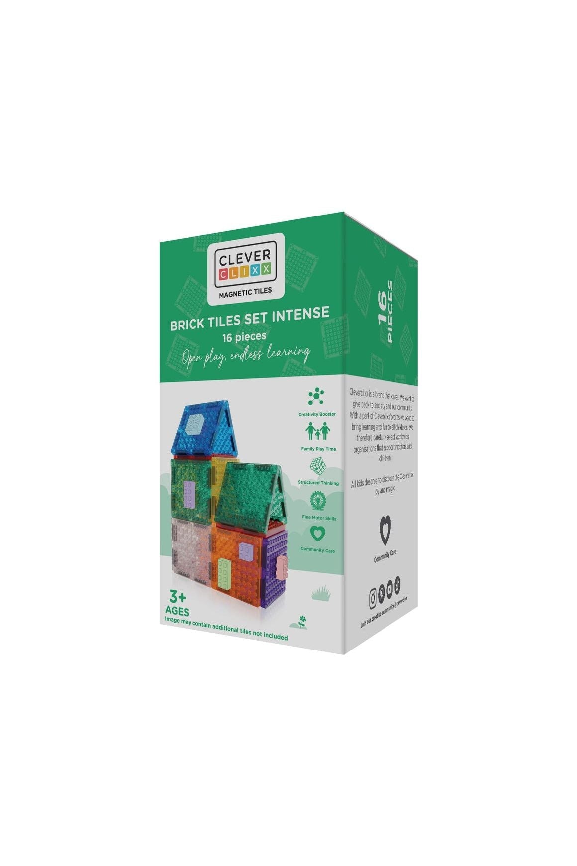 Brick Tiles Pack Intense | 16 Stuks van Cleverclixx | Kids Conceptstore Le Fanfare