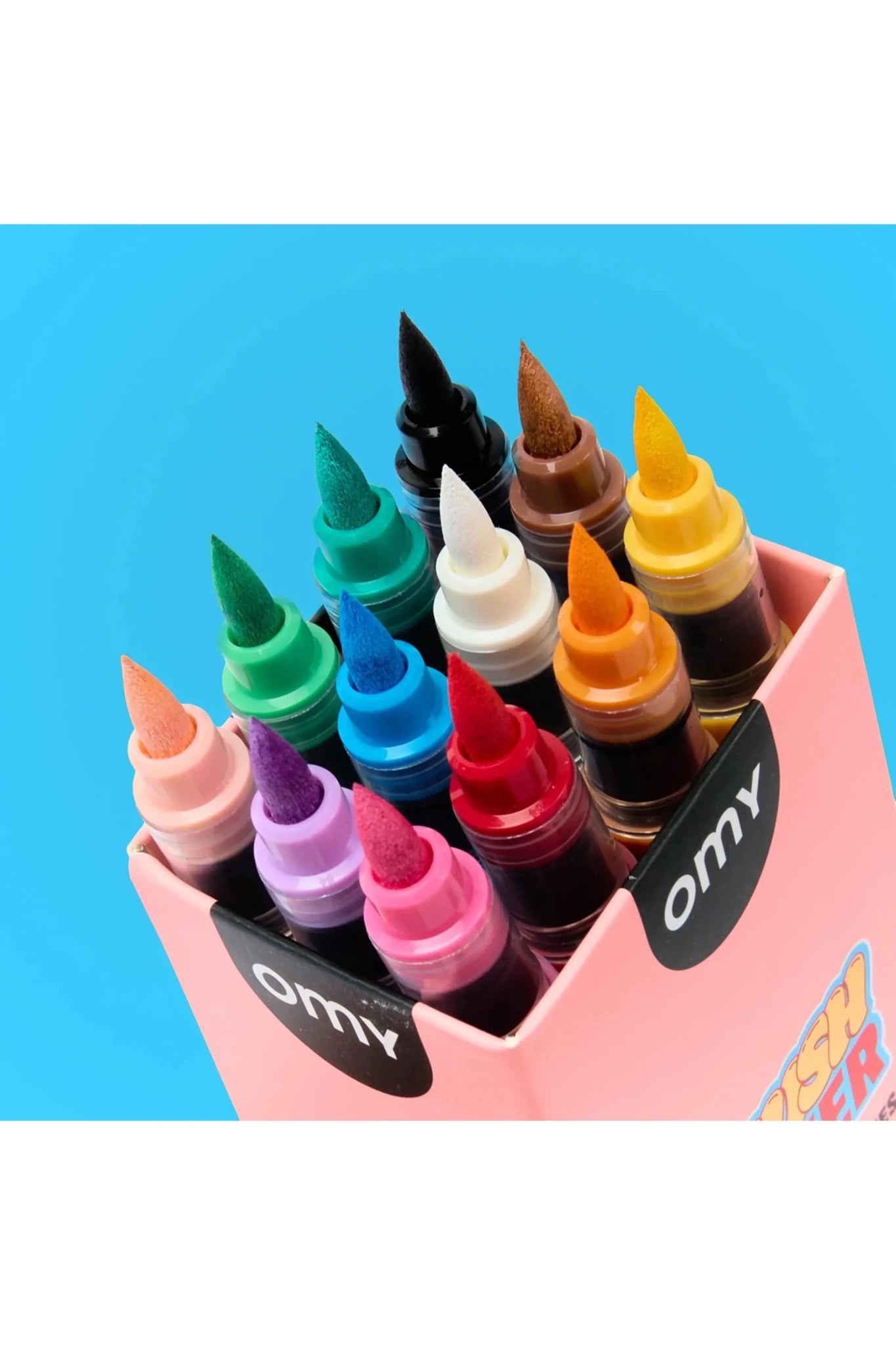 Brush Power - 12 Acrylic Markers van OMY | Kids Conceptstore Le Fanfare
