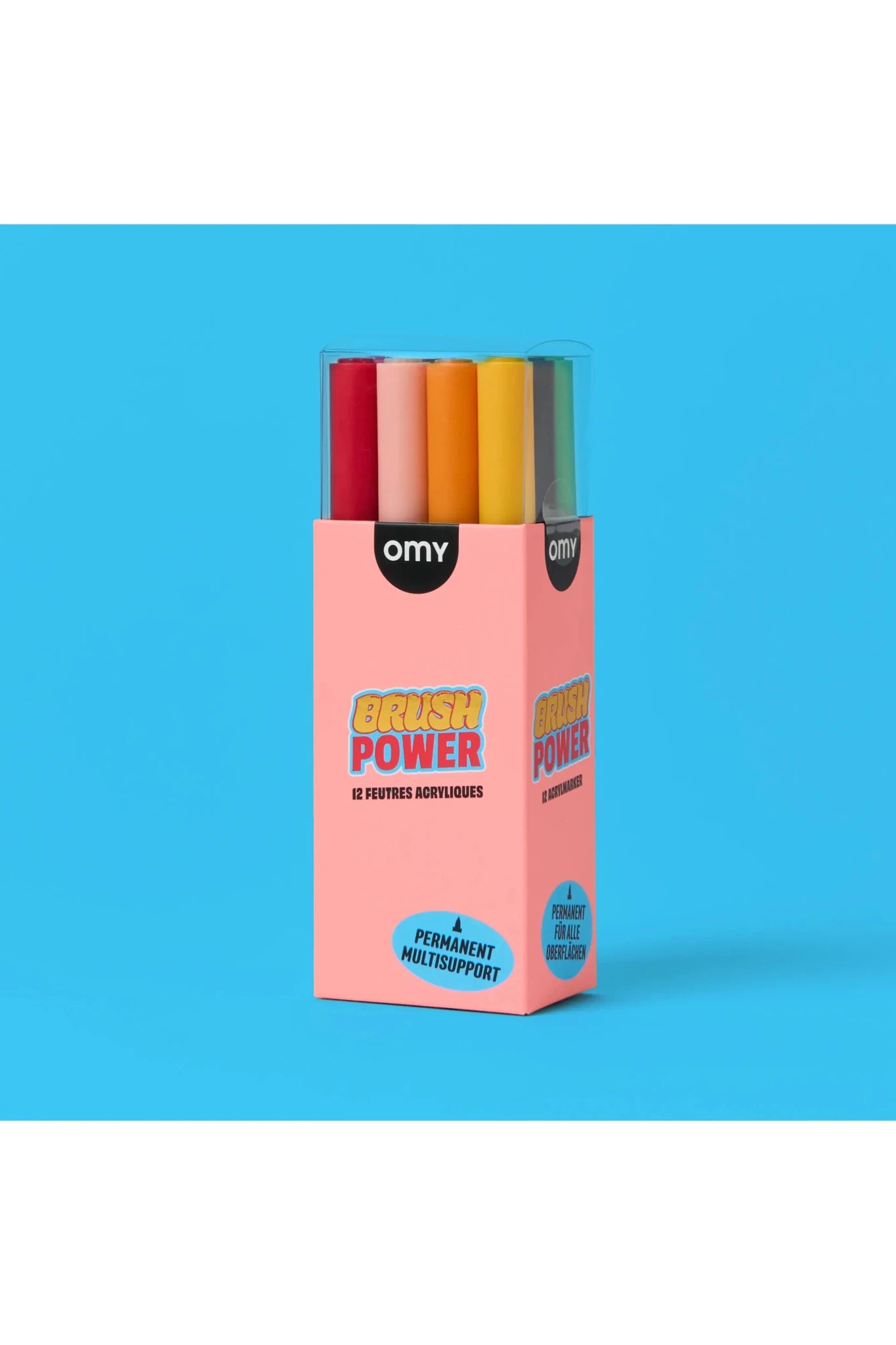 Brush Power - 12 Acrylic Markers van OMY | Kids Conceptstore Le Fanfare