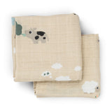 Burp cloth 2-pack | Tiny farm - Sand van Done by Deer | Kids Conceptstore Le Fanfare