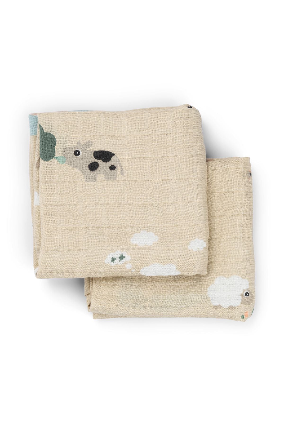 Burp cloth 2-pack | Tiny farm - Sand van Done by Deer | Kids Conceptstore Le Fanfare
