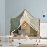 Camp bed canopy circus, green/undyed van Oliver Furniture | Kids Conceptstore Le Fanfare