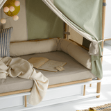 Camp bed canopy circus, green/undyed van Oliver Furniture | Kids Conceptstore Le Fanfare