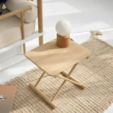 Camp bed table, low, oak