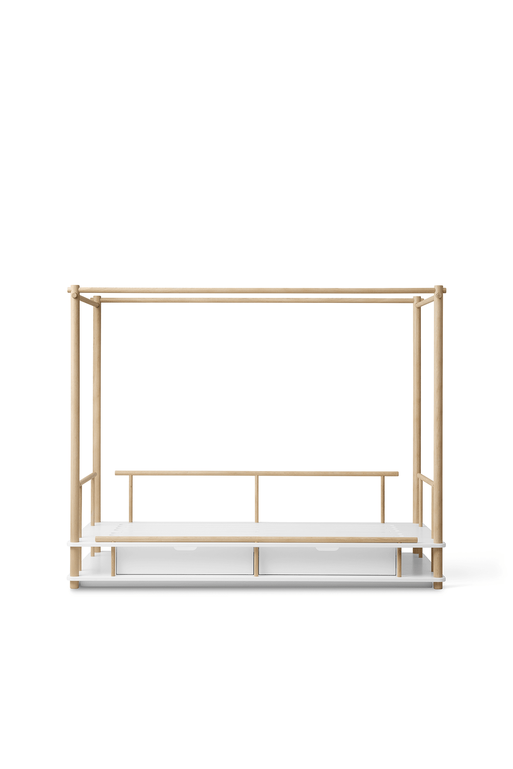 Camp canopy bed, 90x180 cm, white/oak van Oliver Furniture | Kids Conceptstore Le Fanfare