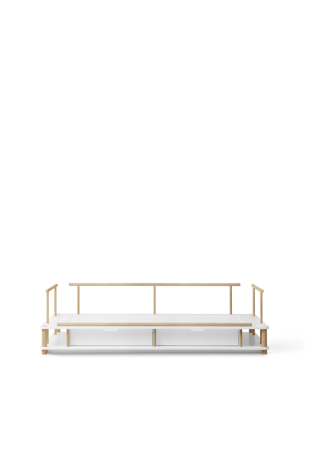 Camp day bed, 90x180 cm, white/oak van Oliver Furniture | Kids Conceptstore Le Fanfare