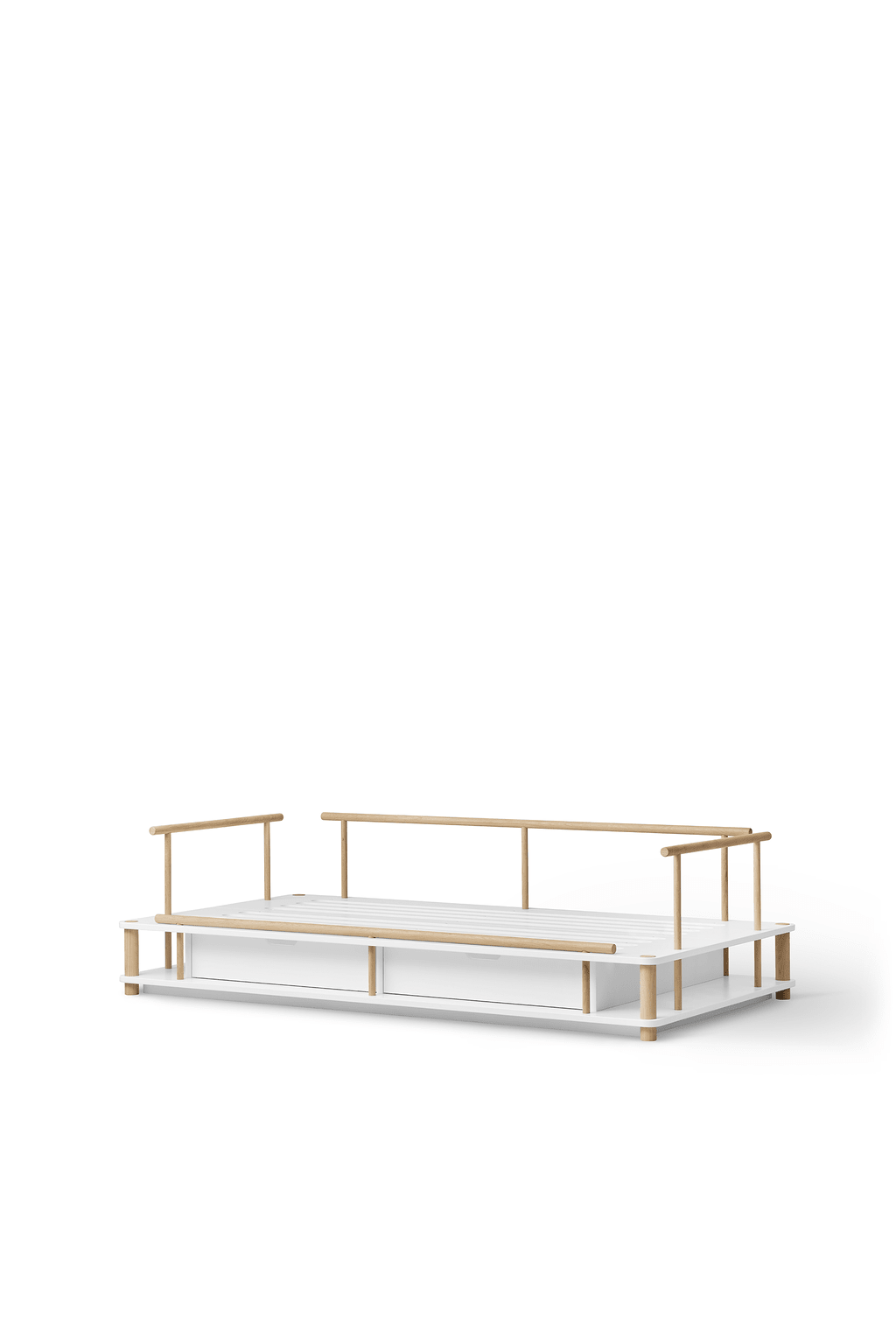Camp day bed, 90x180 cm, white/oak van Oliver Furniture | Kids Conceptstore Le Fanfare