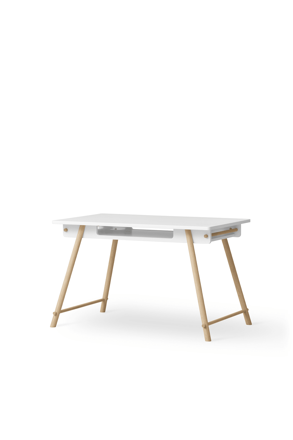 Camp junior desk, adjustable, white/oak van Oliver Furniture | Kids Conceptstore Le Fanfare