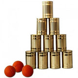 Can throwing game small 10 x can, 3 x ball van Kids At Work | Kids Conceptstore Le Fanfare