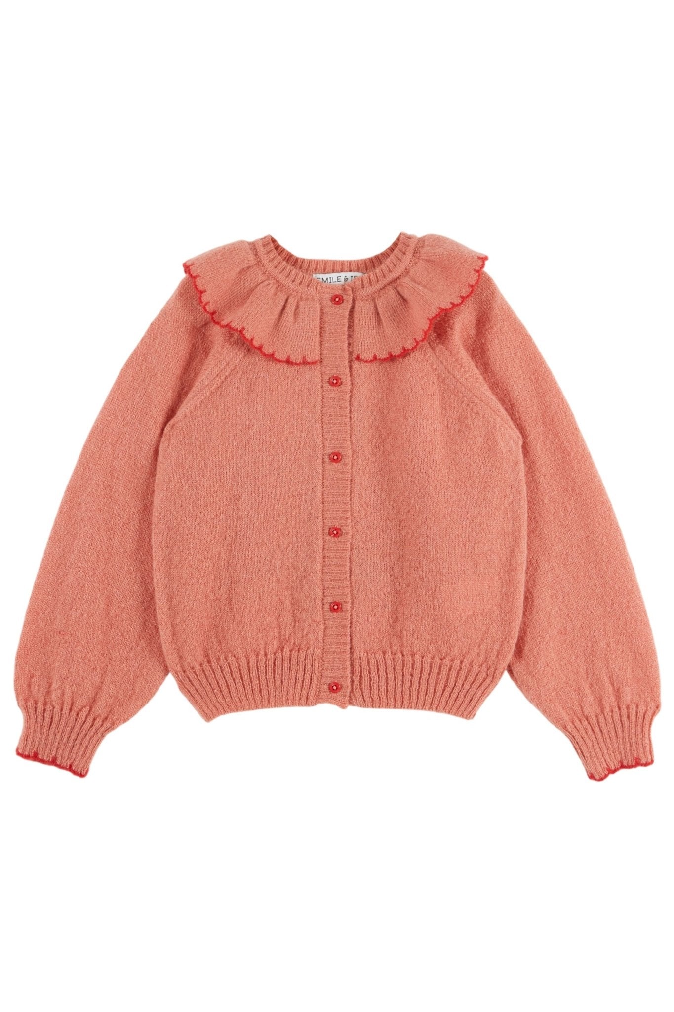 Cardigan jacquard place - Blush van Emile et Ida | Kids Conceptstore Le Fanfare