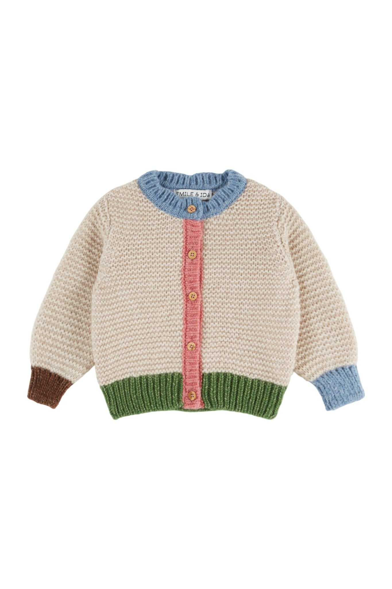 Cardigan point mousse girl - Farine rose van Emile et Ida | Kids Conceptstore Le Fanfare