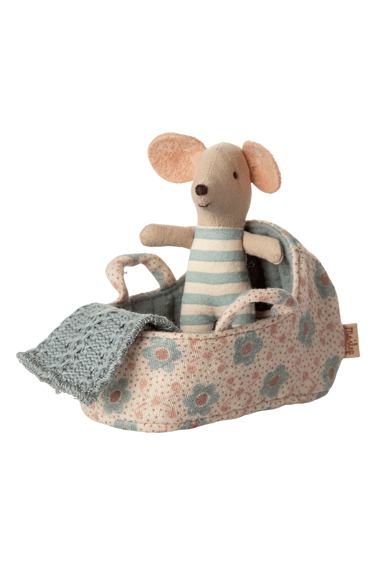 Carry cot, Baby mouse - Blue van Maileg | Kids Conceptstore Le Fanfare