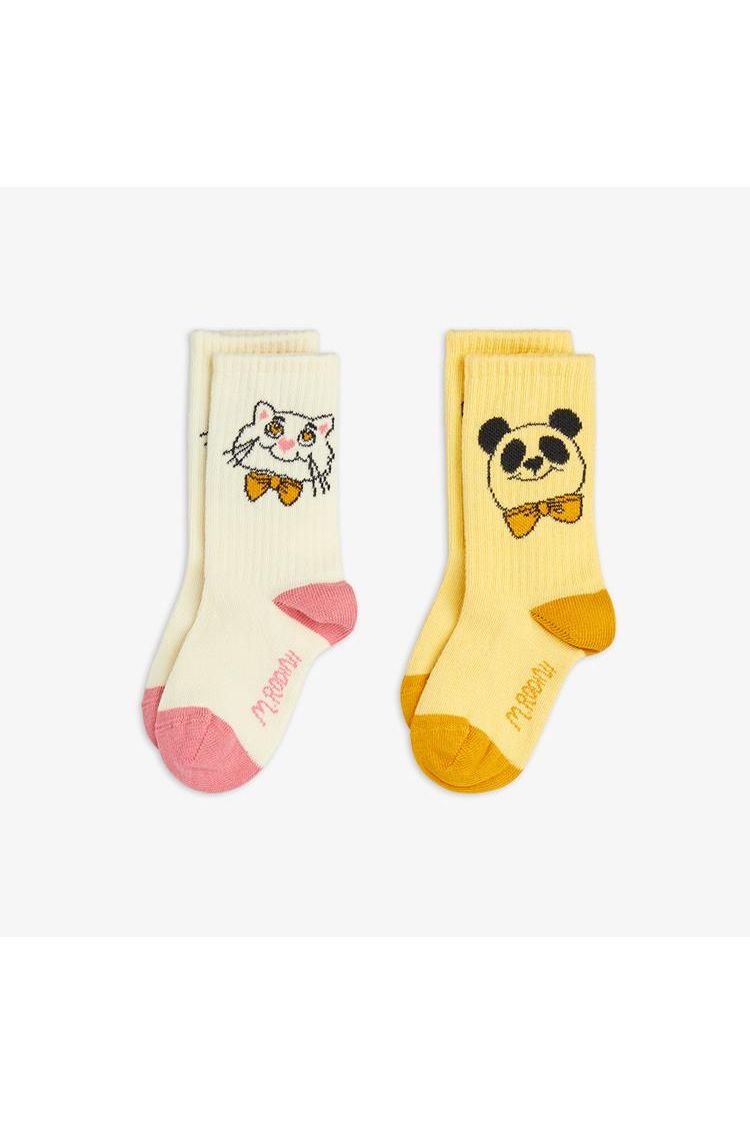 Cat & Panda 2-Pack Socks van Mini Rodini | Kids Conceptstore Le Fanfare