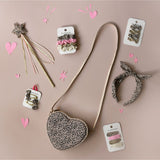 Leopard Shimmer Mini Bow Clip Set