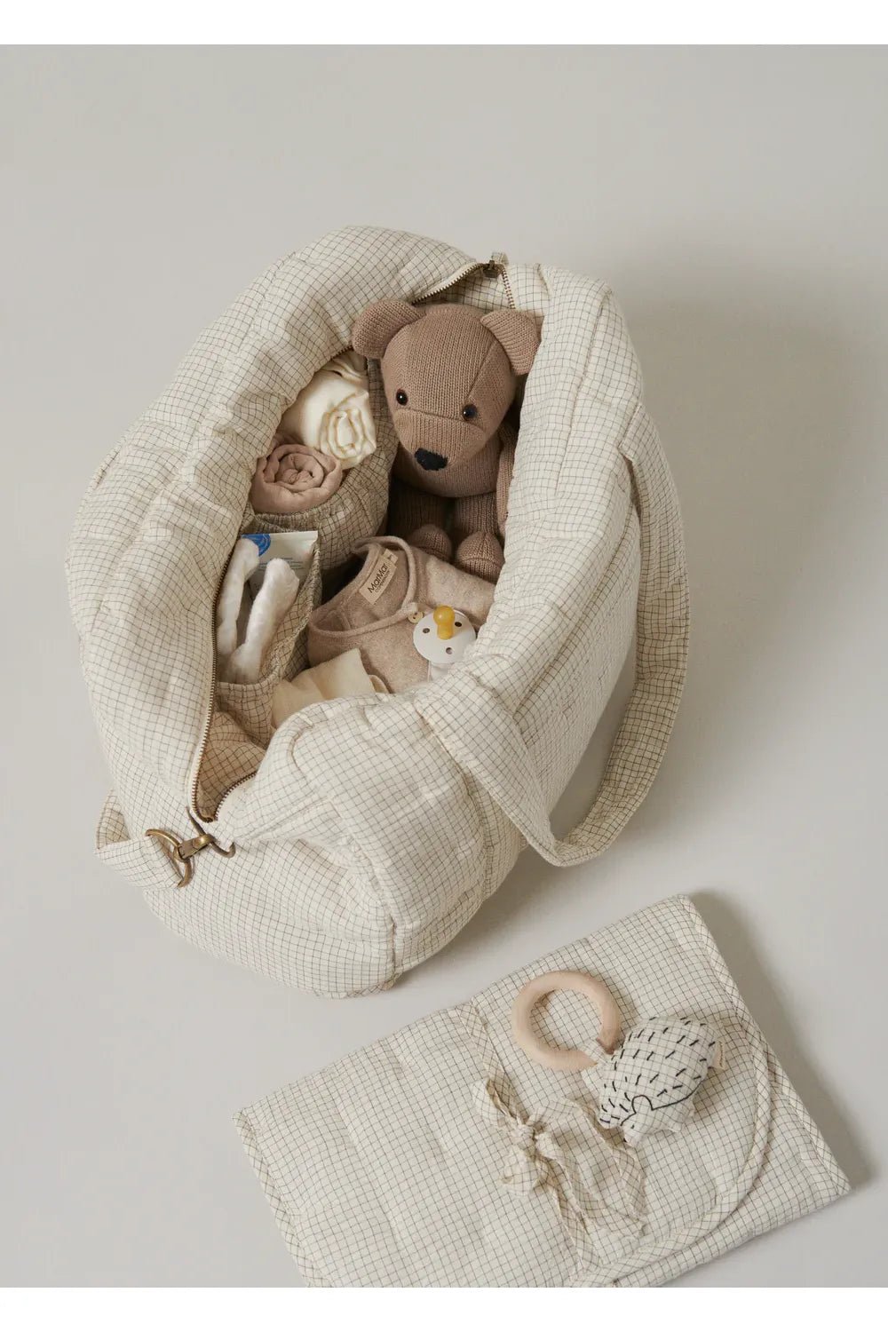 Changing Mat Deep Lake Check Seersucker Home van MarMar Copenhagen | Kids Conceptstore Le Fanfare