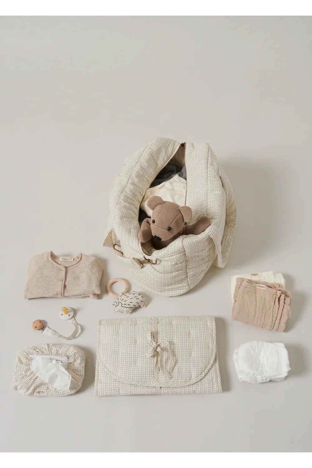 Changing Mat Deep Lake Check Seersucker Home van MarMar Copenhagen | Kids Conceptstore Le Fanfare