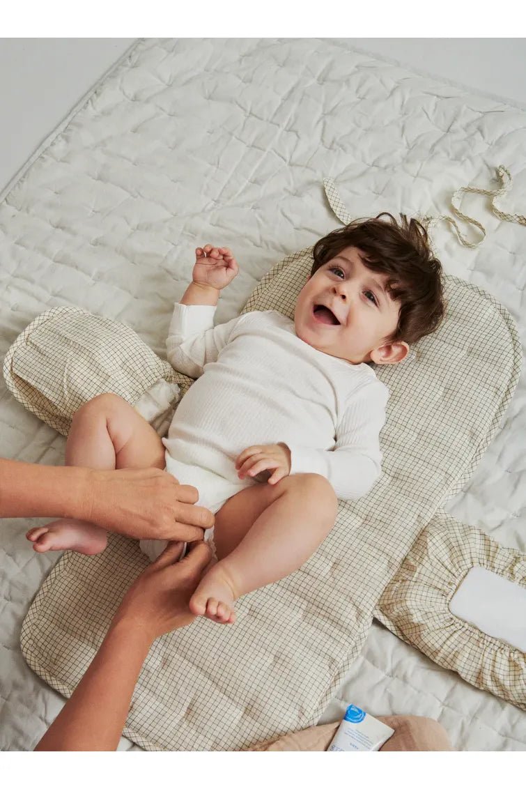 Changing Mat Deep Lake Check Seersucker Home van MarMar Copenhagen | Kids Conceptstore Le Fanfare