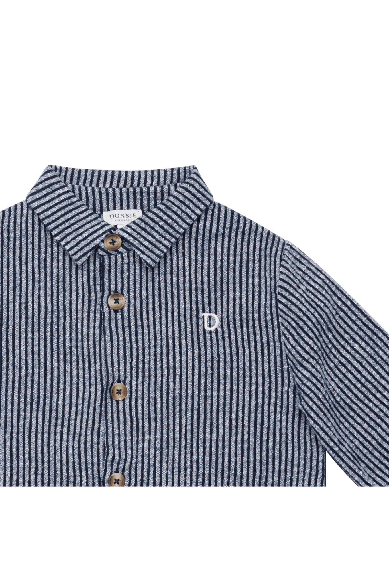 Chee Shirt - Navy Blue - White Striped van Donsje Amsterdam | Kids Conceptstore Le Fanfare
