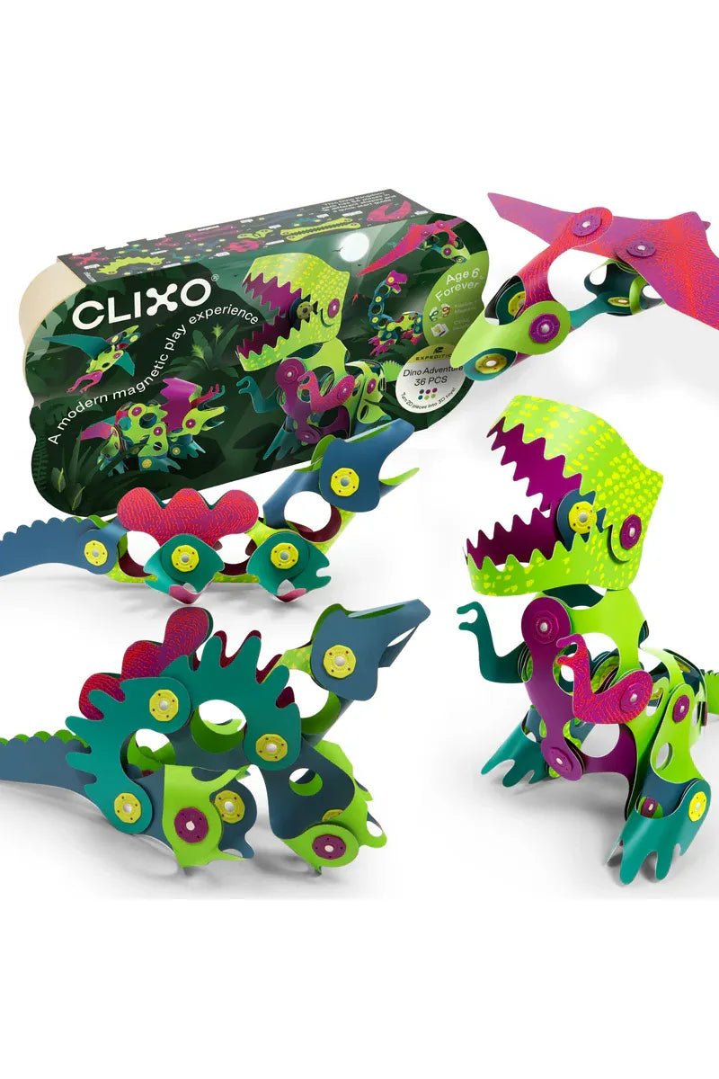 Clixo | Dino Adventure Pack (36 pcs) van Clixo | Kids Conceptstore Le Fanfare