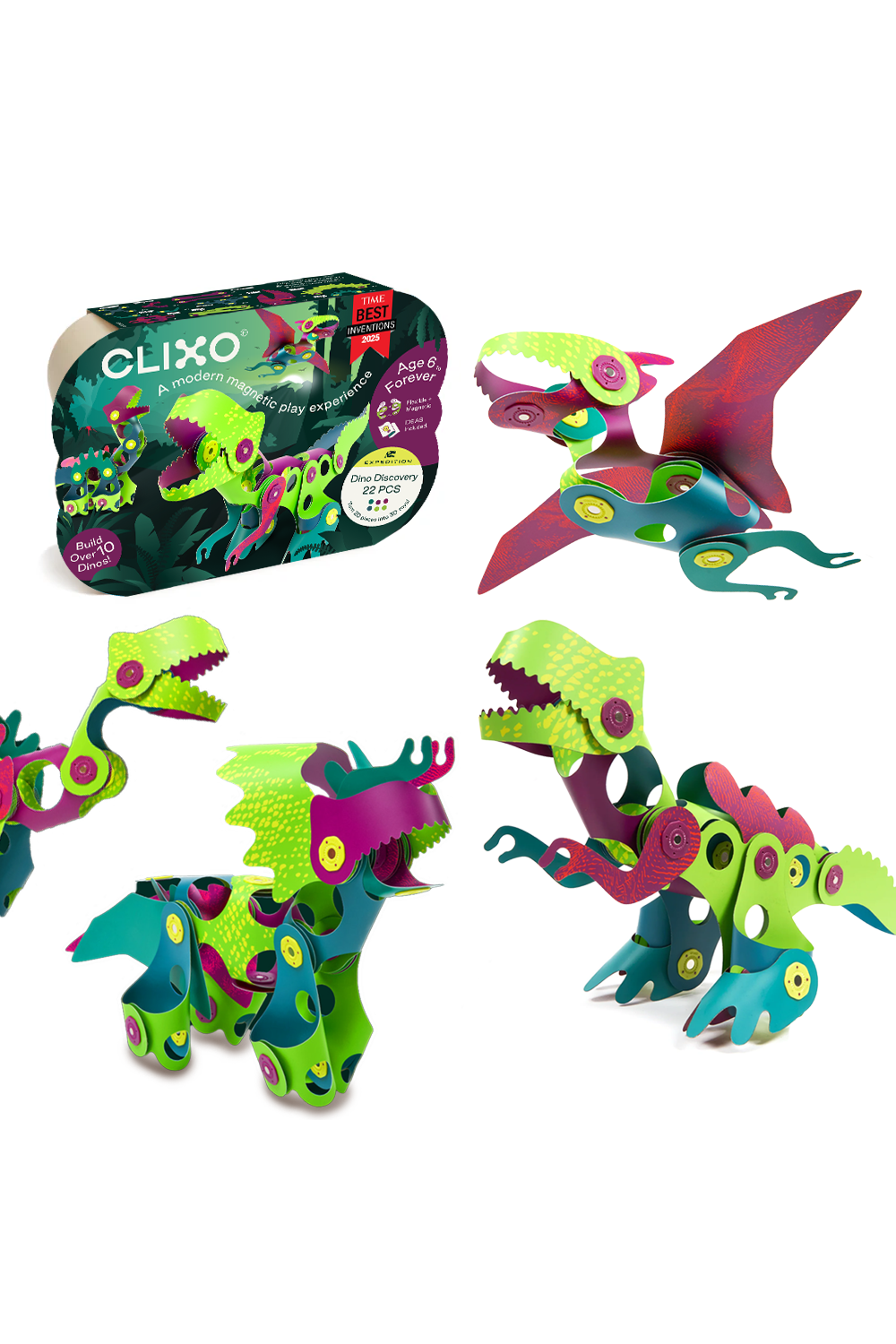 Clixo | Dino Discovery Pack (22 pcs) van Clixo | Kids Conceptstore Le Fanfare