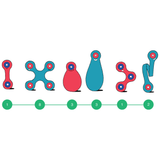 Clixo | Itsy Pack - Flamingo/Turquoise (18 pcs) van Clixo | Kids Conceptstore Le Fanfare